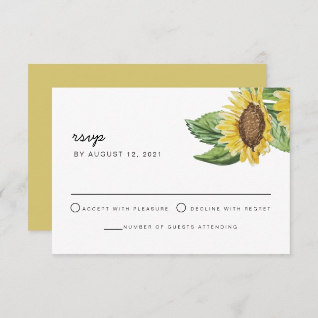 EMMA Rustic Country Sunflower Boho RSVP Card (Front/Back)