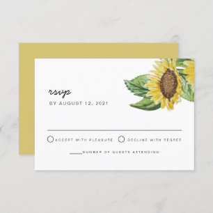 EMMA Rustic Country Sunflower Boho RSVP Card