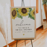 EMMA Rustic Sunflower Bridal Shower Welcome Poster<br><div class="desc">This bridal shower welcome sign features rustic watercolor sunflowers and a clean script font. This welcome sign is perfect for your country barn or fall themed bridal event.</div>