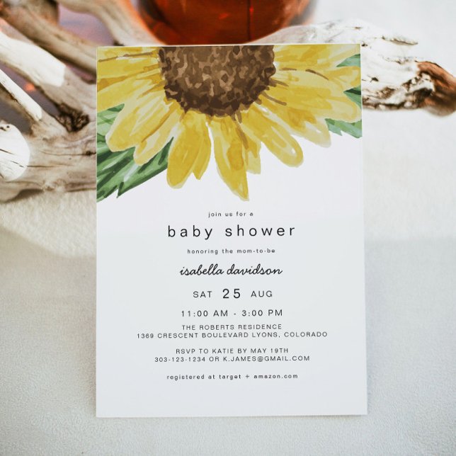 EMMA Rustic Sunflower Country Baby Shower Invitation (Creator Uploaded)