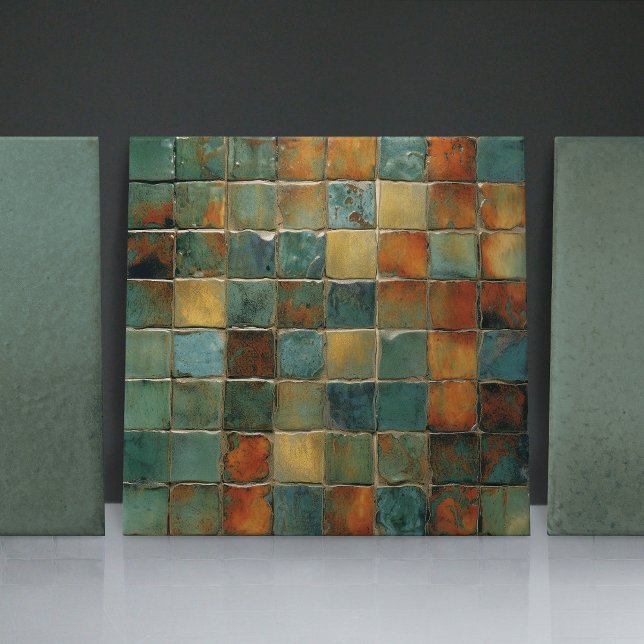 EMMA Sage Abstract Square Collection Faux Relief Tile (Creator Uploaded)