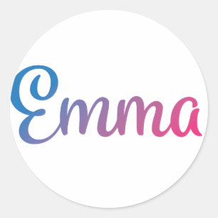 Emma Stylish Cursive Classic Round Sticker