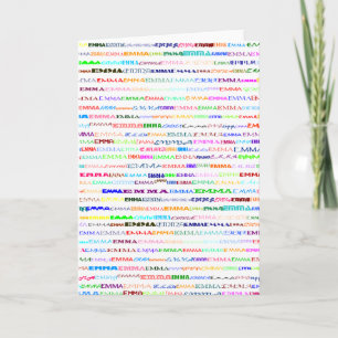Emma Text Design II Vertical Greeting Card
