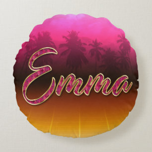 Emma Vorname Name golden pink Kissen Round Cushion