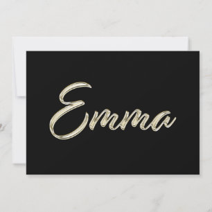 Emma white gold Handwriting Karte Card