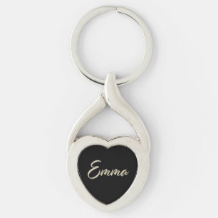 Emma white gold Handwriting key Key Ring