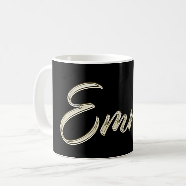 Emma white Handwriting Tasse Kaffeetasse Coffee Mug (Front Left)