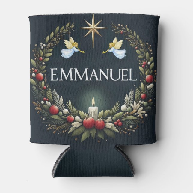 Emmanuel Christmas angels Can Cooler (Front)