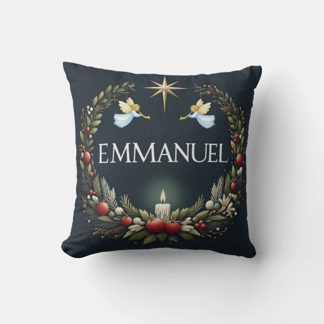 Emmanuel Christmas angels Cushion (Front)
