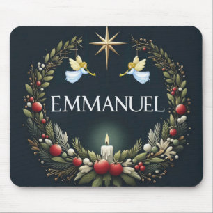 Emmanuel Christmas angels Mouse Mat