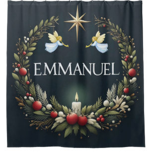 Emmanuel Christmas angels Shower Curtain
