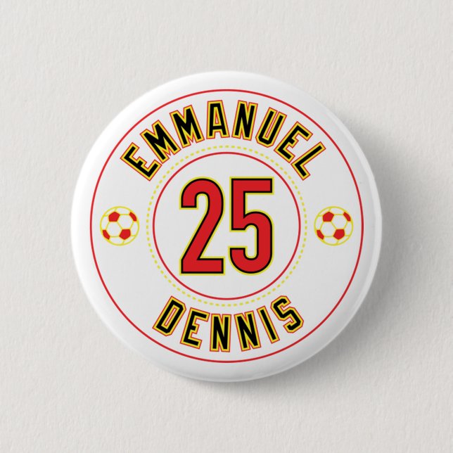 Emmanuel Dennis 25 6 Cm Round Badge (Front)