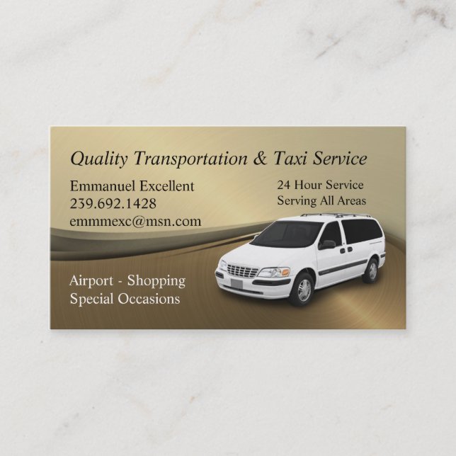 Emmanuel Excellent Taxi Service Business Card (Front)