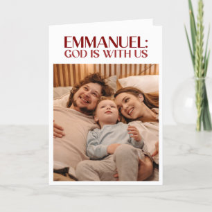 EMMANUEL God is with us Bible Christmas Two Photo Holiday Card