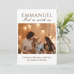EMMANUEL God is with us Bible Photo Christmas Holiday Card