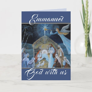 Emmanuel God with us, Christmas Nativity Holiday Card