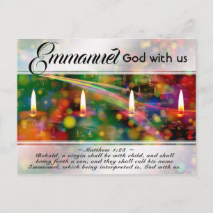 Emmanuel God with Us Matthew 1:23 Christmas Bible Postcard