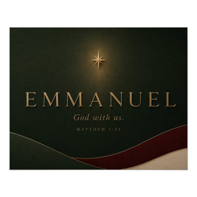 EMMANUEL | Matthew 1:23 Christian  Poster (Front)