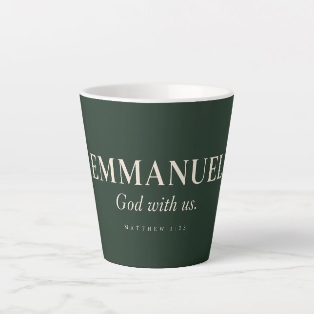 EMMANUEL | Matthew 1:23 | Christmas Latte Mug (Front)