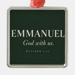 EMMANUEL Matthew 1:23 Christmas Metal Tree Decoration