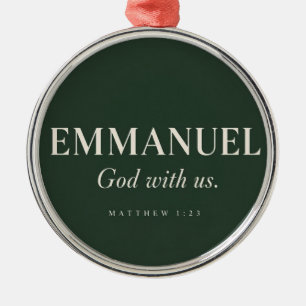 EMMANUEL Matthew 1:23 Christmas Metal Tree Decoration