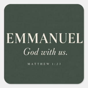 EMMANUEL Matthew 1:23 Christmas Square Sticker