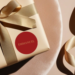 Emmanuel - Red Minimalist Christmas Sticker #4