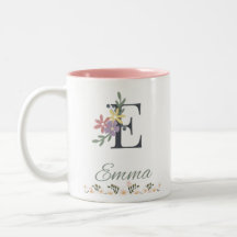 Emma's Elegant Pink Floral Mug