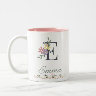 Emma's Elegant Pink Floral Mug