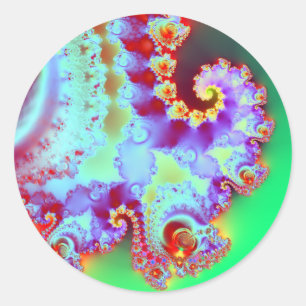 Emma's Garden III · Fractal Art · Goa Classic Round Sticker