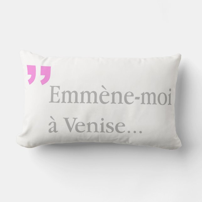 Emmene-moi a Venise Lovers wishes 2sided BW Lumbar Lumbar Cushion (Front)