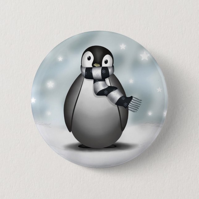 Emmy the Emperor Penguin - Button (Front)