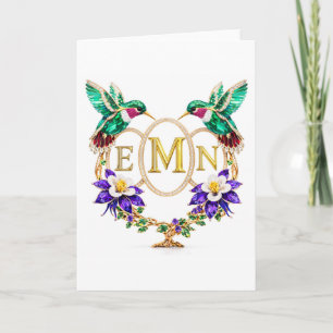 EMN Hummingbird Any Letters Custom Folded Wedding Invitation