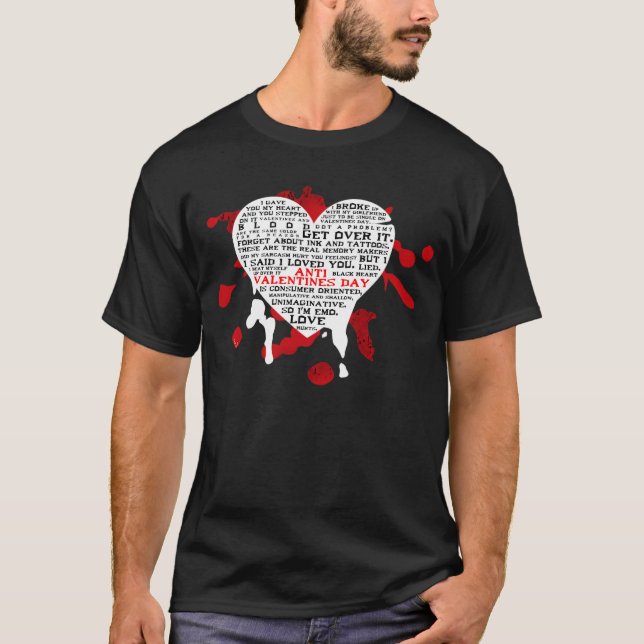 Emo Anti-Valentines Day T-Shirt (Front)