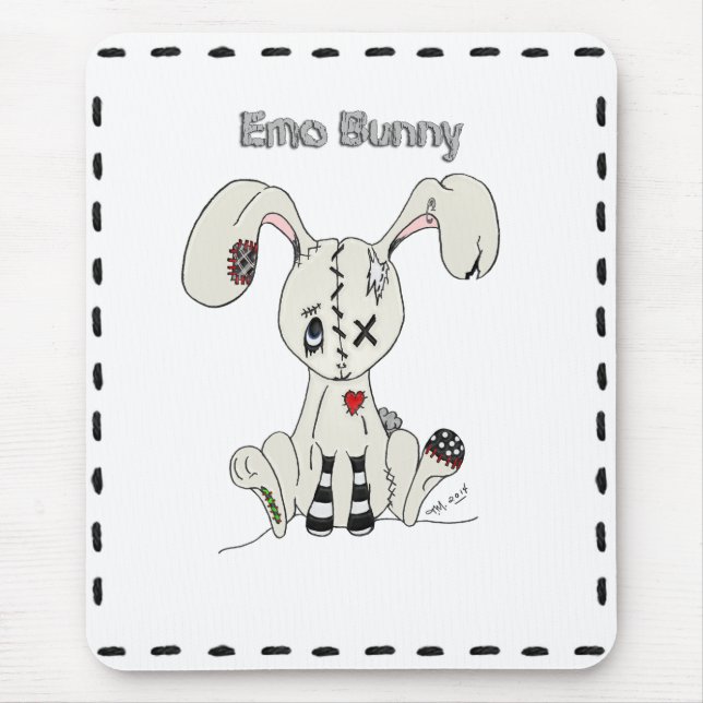 Emo Bunny Mouse Mat (Front)