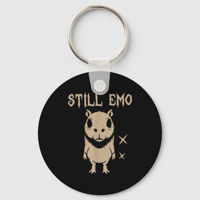 Emo Capybara Goth Punk Still Emo  Key Ring (Front)