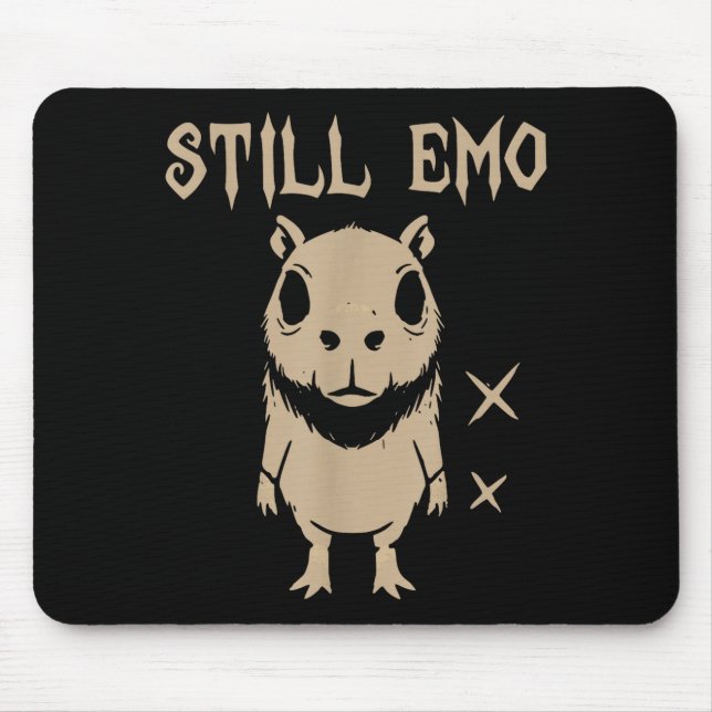 Emo Capybara Goth Punk Still Emo  Mouse Mat (Front)