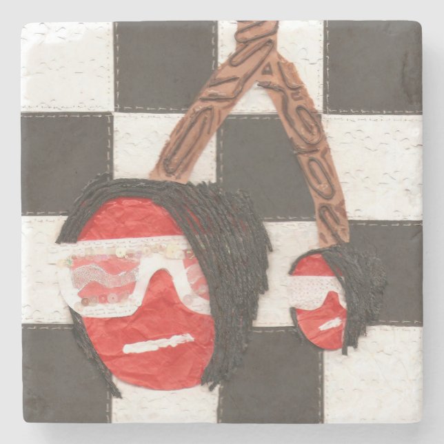 Emo Cherry Marble Coaster (Front)