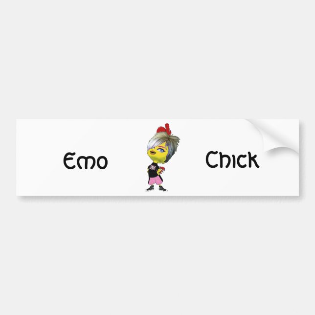 Emo Chick Bumper Sticker (Front)