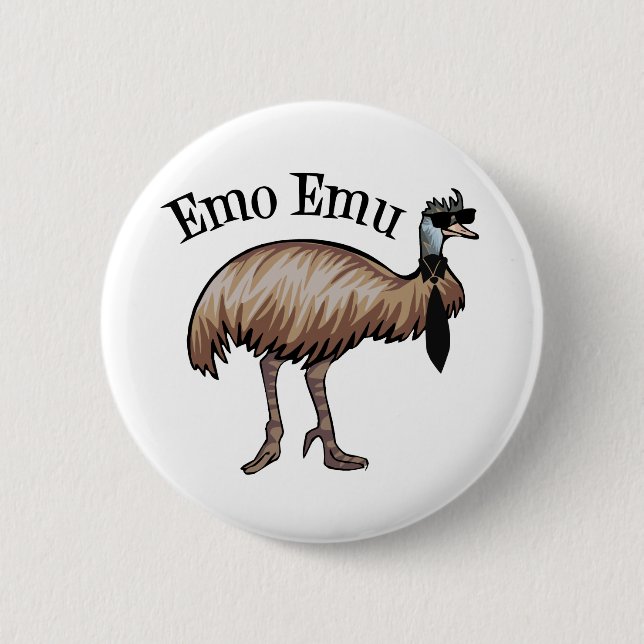 Emo Emu 6 Cm Round Badge (Front)