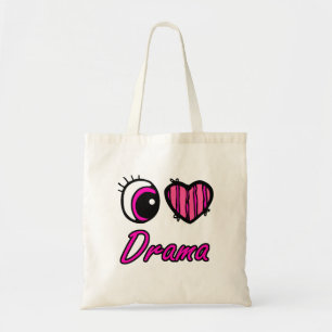 Emo Eye Heart I Love Drama Tote Bag
