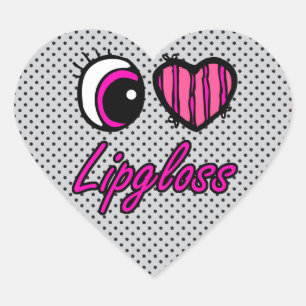Emo Eye Heart I Love Lipgloss Sticker