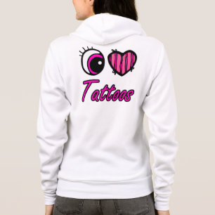 Emo Eye Heart I Love Tattoos Hoodie