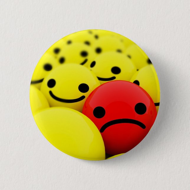 Emo Face 6 Cm Round Badge (Front)