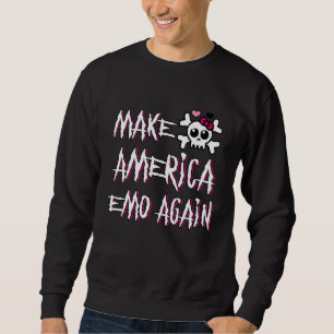 Emo Forever Pink Skull 2000s Kid Punk Make America Sweatshirt