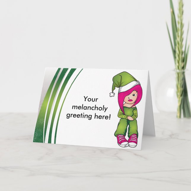 Emo Girl Christmas Card (Front)