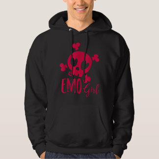 Emo Girl Pink Skull Emo Goth Music Teens Emotional Hoodie