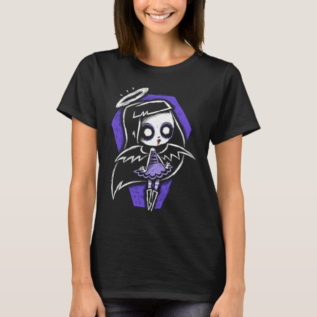 Emo Girl  Skull Emo Goth Music Teens T-Shirt (Front)