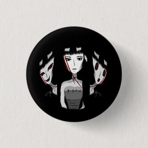 Emo Girls Black 3 Cm Round Badge