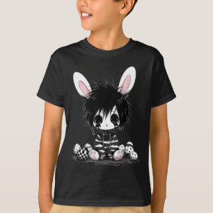 Emo goth black easter bunny k-pop boy girl teen T-Shirt